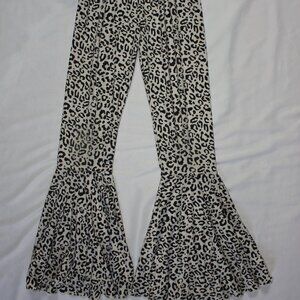 Girls Cheetah Print Flare Leg Pants 22 X 29 Missing Tag